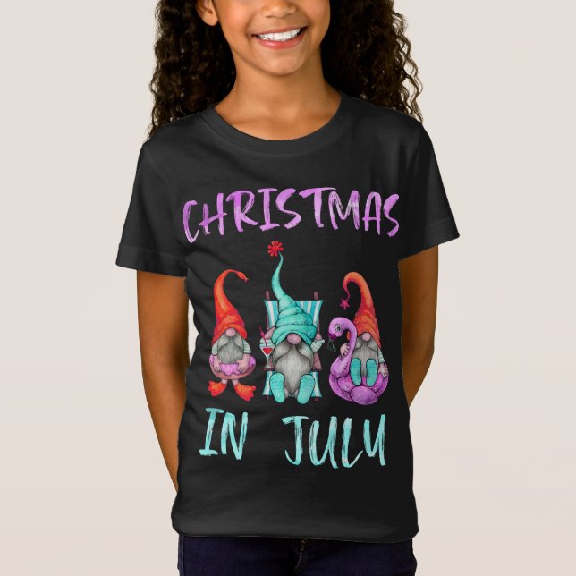 Christmas in July Funny Gnomes Christmas in July G T-Shirt (Front)
