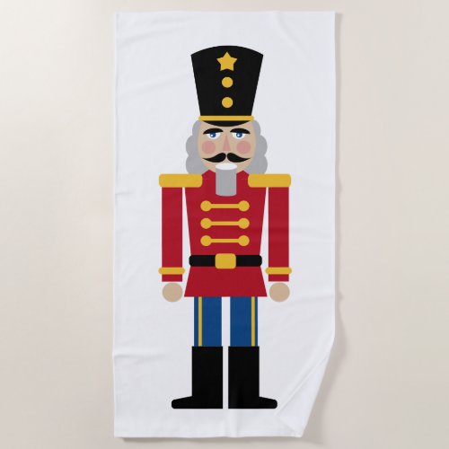 Christmas in July funny nutcracker beach towel