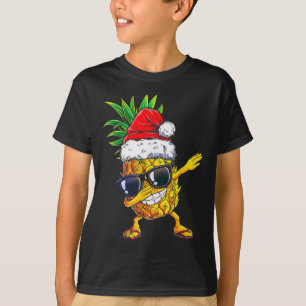 Christmas In July Funny Pineapple Dabbing Santa Ha T-Shirt
