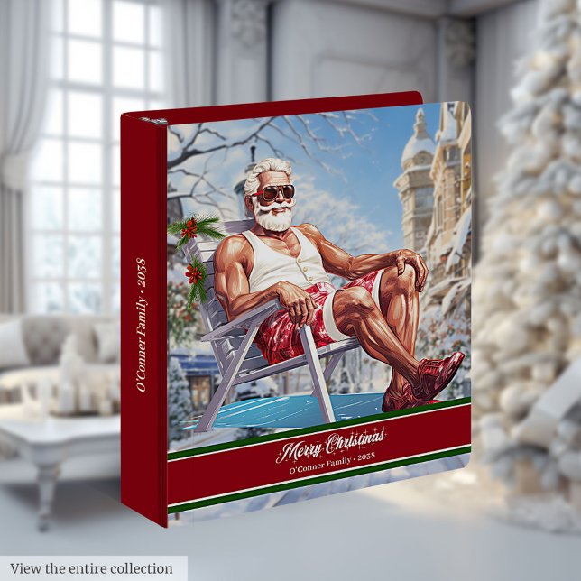 Christmas in July Funny Santa Claus 3 Ring Binder (Christmas in July Funny Santa Claus 3 Ring Binder)