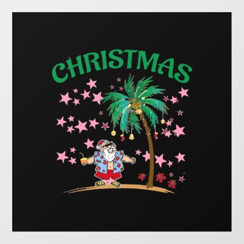 Christmas In July Funny Santa Claus Tropical Beach Floor Decals