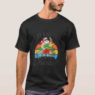 Christmas In July Funny Santa Surfing Summer Beach T-Shirt