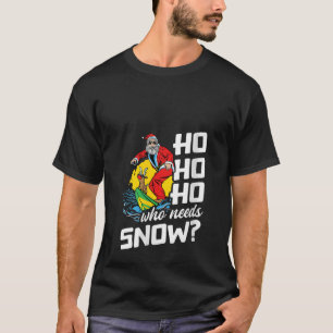 Christmas In July Funny Santa Surfing Summer Beach T-Shirt