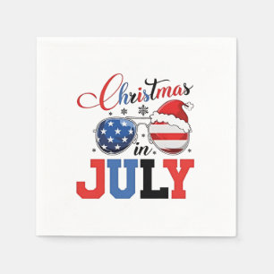 Christmas in July Funny Santa Xmas 4h of July Napkins