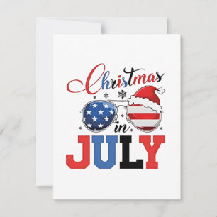 Christmas in July Funny Santa Xmas 4h of July  Note Card
