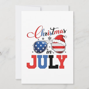 Christmas in July Funny Santa Xmas 4h of July Thank You Card