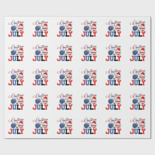Christmas in July Funny Santa Xmas 4h of July Wrapping Paper