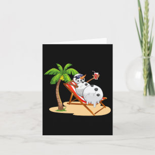 Christmas In July Funny Snowman Beach Summer Hawai Card