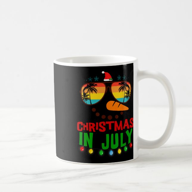 Christmas In July Funny Snowman Beach Summer Hawai Coffee Mug (Right)