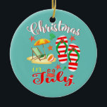 Christmas In July Funny Summer For Beach Lovers  Ceramic Ornament<br><div class="desc">Christmas In July Funny Summer For Beach Lovers Gift. Perfect gift for your dad,  mom,  papa,  men,  women,  friend and family members on Thanksgiving Day,  Christmas Day,  Mothers Day,  Fathers Day,  4th of July,  1776 Independent day,  Veterans Day,  Halloween Day,  Patrick's Day</div>