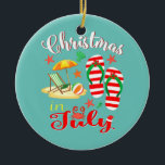 Christmas In July Funny Summer For Beach Lovers  Ceramic Ornament<br><div class="desc">Christmas In July Funny Summer For Beach Lovers Gift. Perfect gift for your dad,  mom,  papa,  men,  women,  friend and family members on Thanksgiving Day,  Christmas Day,  Mothers Day,  Fathers Day,  4th of July,  1776 Independent day,  Veterans Day,  Halloween Day,  Patrick's Day</div>