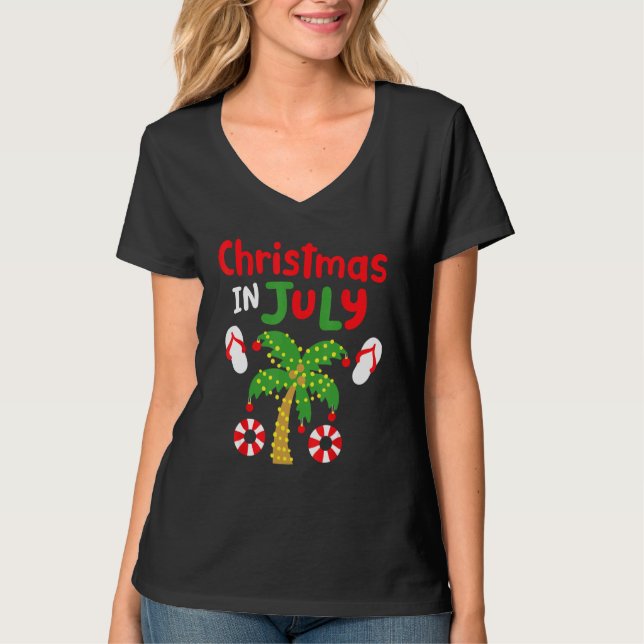 Christmas in July Funny Summer Xmas Men Women Kids T-Shirt (Front)