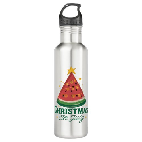 CHRISTMAS IN JULY FUNNY WATERMELON TREE STAINLESS STEEL WATER BOTTLE