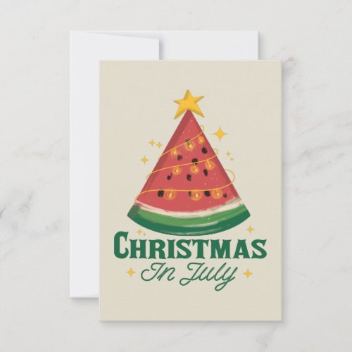 CHRISTMAS IN JULY FUNNY WATERMELON TREE THANK YOU CARD