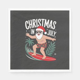 Christmas in July Funny xmas Christmas Santa Beach Napkins