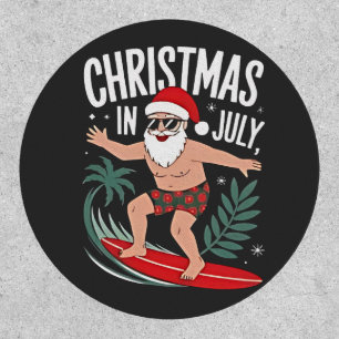 Christmas in July Funny xmas Christmas Santa Beach Patch