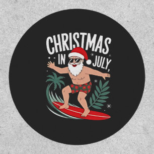 Christmas in July Funny xmas Christmas Santa Beach Patch