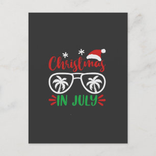 Christmas in July Funny Xmas Santa Vacation Summer Invitation Postcard
