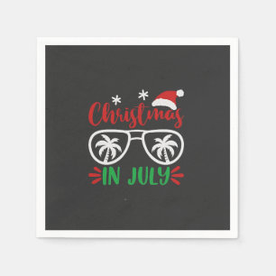Christmas in July Funny Xmas Santa Vacation Summer Napkins