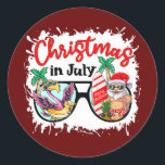 Christmas in July Gnomes Sunglasses Beach Summer Classic Round Sticker<br><div class="desc">Christmas in July Gnomes Sunglasses Beach Summer Vacation Gift. Perfect gift for your dad,  mom,  papa,  men,  women,  friend and family members on Thanksgiving Day,  Christmas Day,  Mothers Day,  Fathers Day,  4th of July,  1776 Independent day,  Veterans Day,  Halloween Day,  Patrick's Day</div>