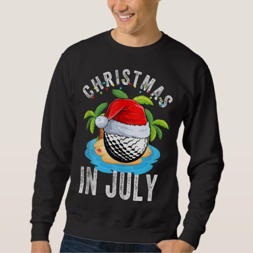 Christmas in July Golf Ball Santa Hat Summer Party Sweatshirt