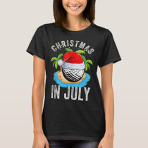 Christmas in July Golf Ball Santa Hat Summer Party T-Shirt
