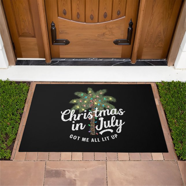 Christmas in July Got Me All Lit Up  Doormat (Outdoor)