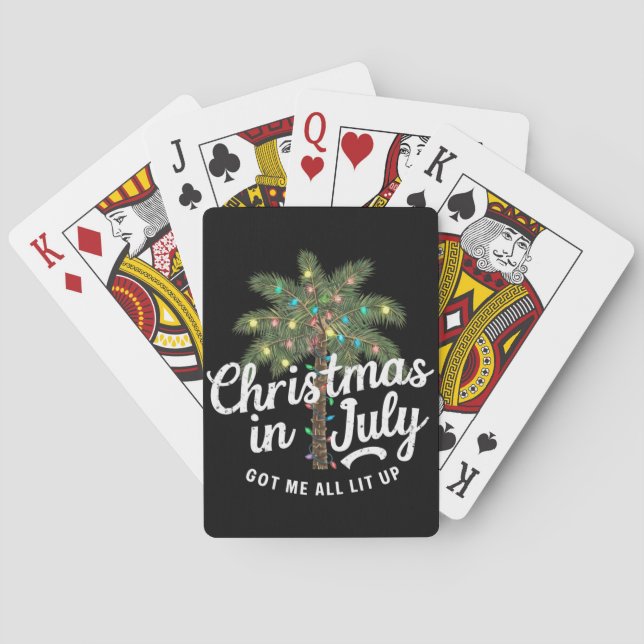 Christmas in July Got Me All Lit Up  Poker Cards (Back)