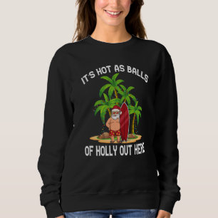 Christmas In July Hawaii Flamingo Beach Christmas  Sweatshirt