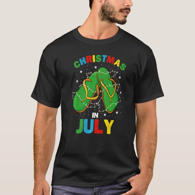 Christmas In July Hawaiian Family Summer Vacation  T-Shirt (Front)