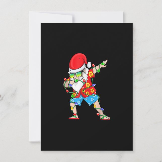 Christmas In July Hawaiian Santa Dabbing Christmas Invitation (Front)