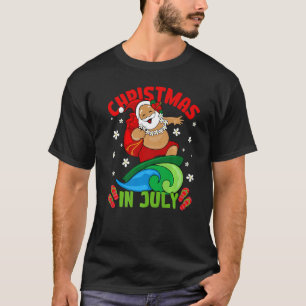 Christmas In July Hawaiian Santa Surfing Summer Be T-Shirt