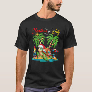Christmas In July Hawaiian Santa Turtle Costume Be T-Shirt
