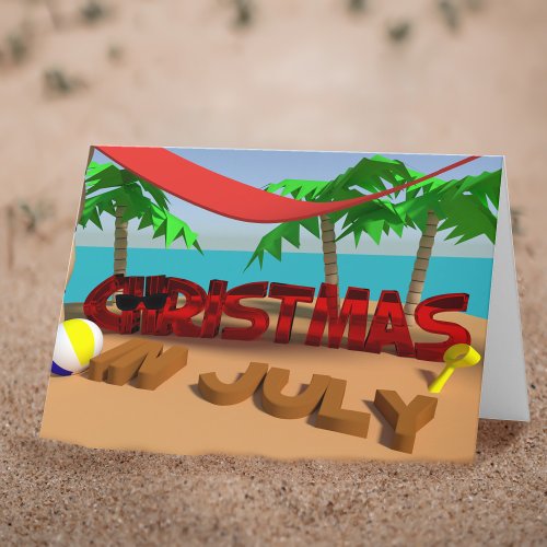 Christmas In July Holiday Folded Greeting Card