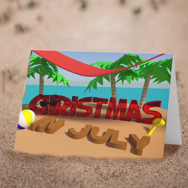Christmas In July Holiday Folded Greeting Card (For Christmas in July (and the one in December) 🎄)