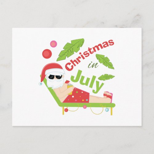 Christmas In July Holiday Postcard