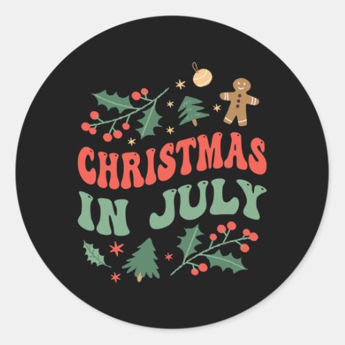 Christmas In July Humor Summer Sarcastic Santa  Classic Round Sticker