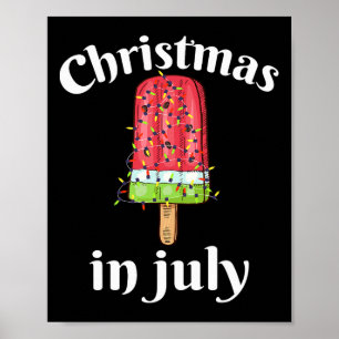 Christmas In July Ice Cream Christmas Tree Summer  Poster