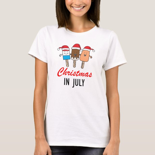 Christmas In July Ice Pops Cute T-Shirt (Front)