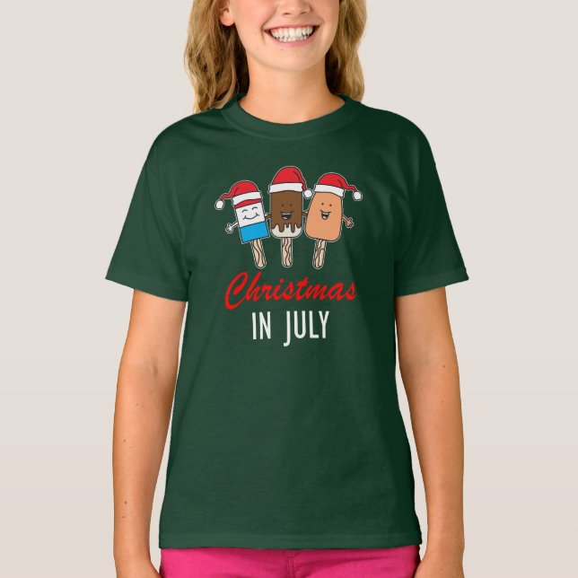 Christmas In July Ice Pops Cute T-Shirt (Front)