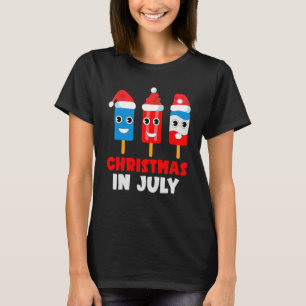 Christmas In July Ice Pops In Santa Hat Kids Toddl T-Shirt