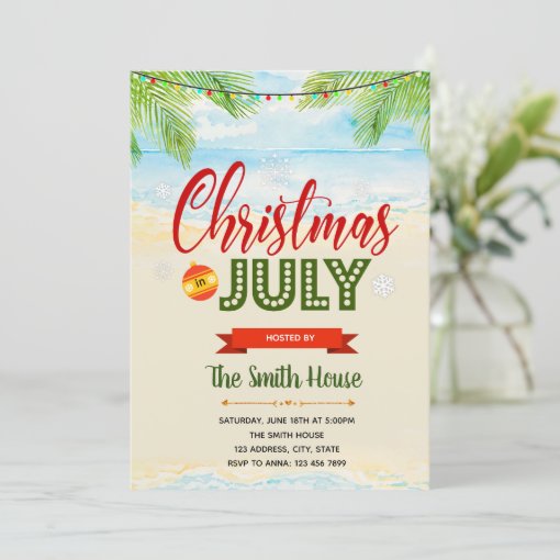 Christmas in july invitation | Zazzle