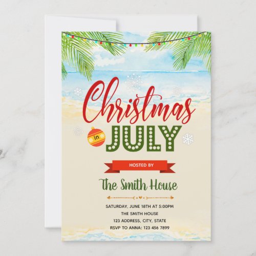 Christmas in july invitation