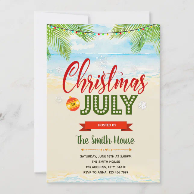 Christmas in july invitation | Zazzle