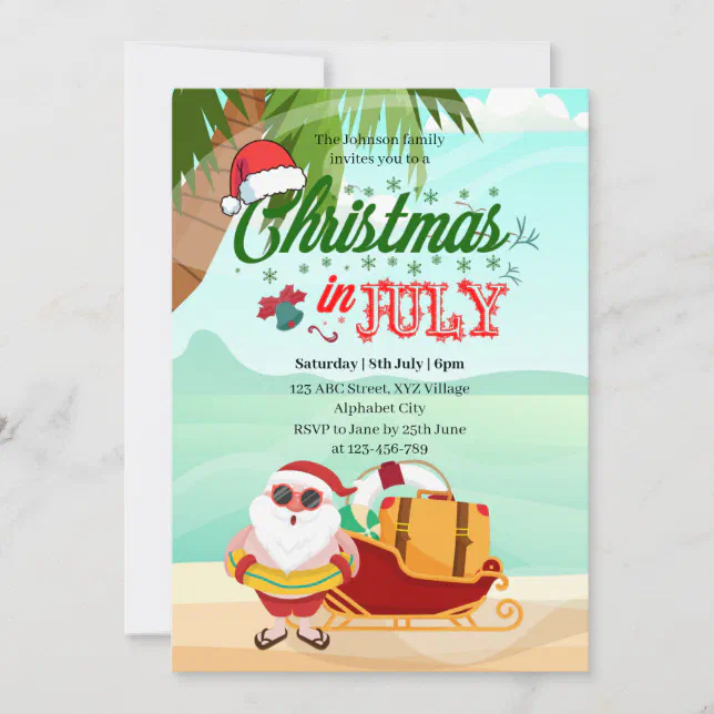 Christmas in July Invitation | Zazzle