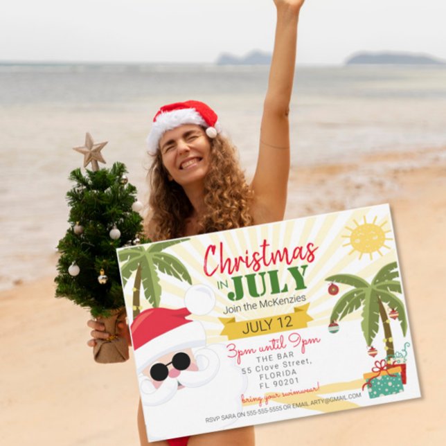 Christmas in July invitation, fun summer party Invitation (Creator Uploaded)