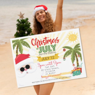 Christmas in July invitation, fun summer party Invitation