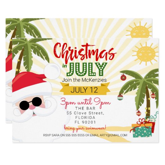 christmas in july invitation fun summer party invitation christmas in july invitations