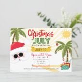 Christmas in July invitation, fun summer party Invitation (Standing Front)