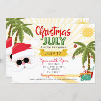 Christmas in July invitation, fun summer party Invitation